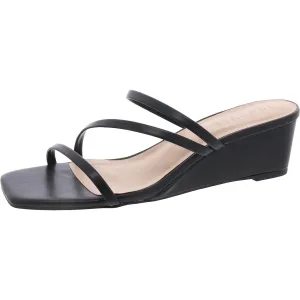 Womens Square Open Toe Casual Wedge Sandals