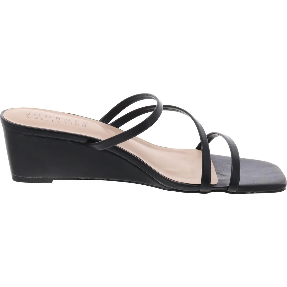 Womens Square Open Toe Casual Wedge Sandals