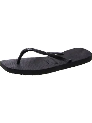 Womens Square Toe Thong Flip-Flops