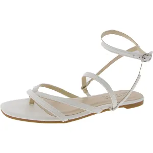 Womens Strappy Faux Leather Ankle Strap