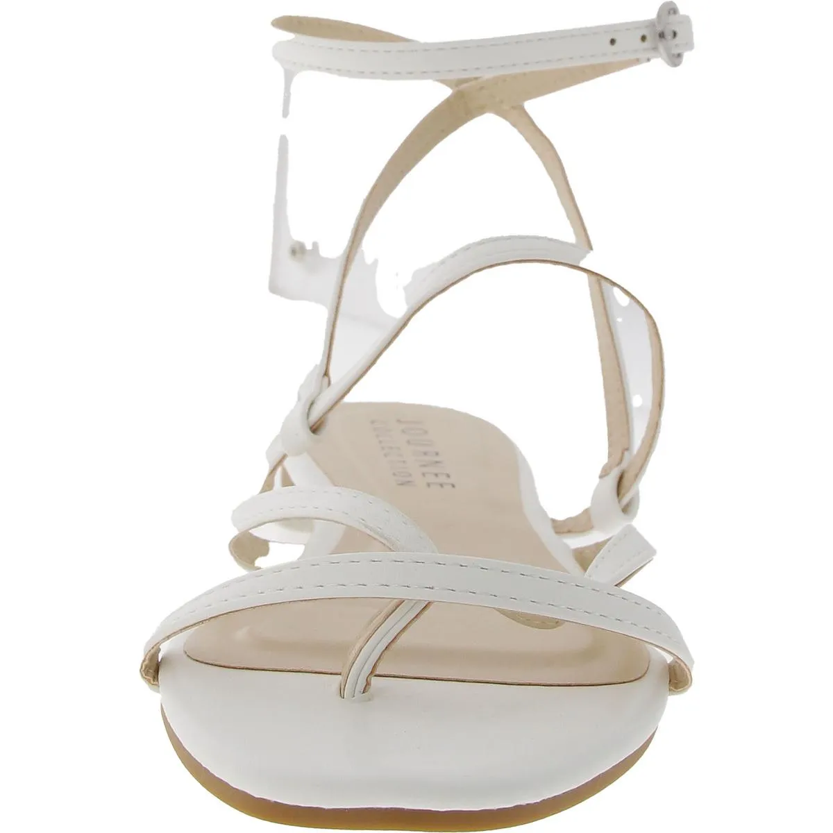 Womens Strappy Faux Leather Ankle Strap