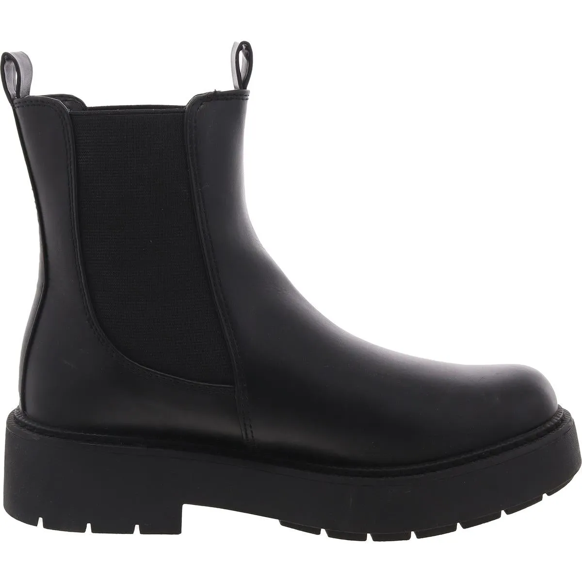 Womens Stretch Faux Leather Chelsea Boots