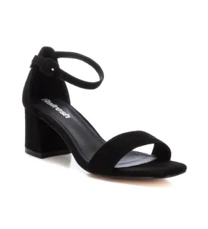 Women's Suede Heeled Sandals In Black