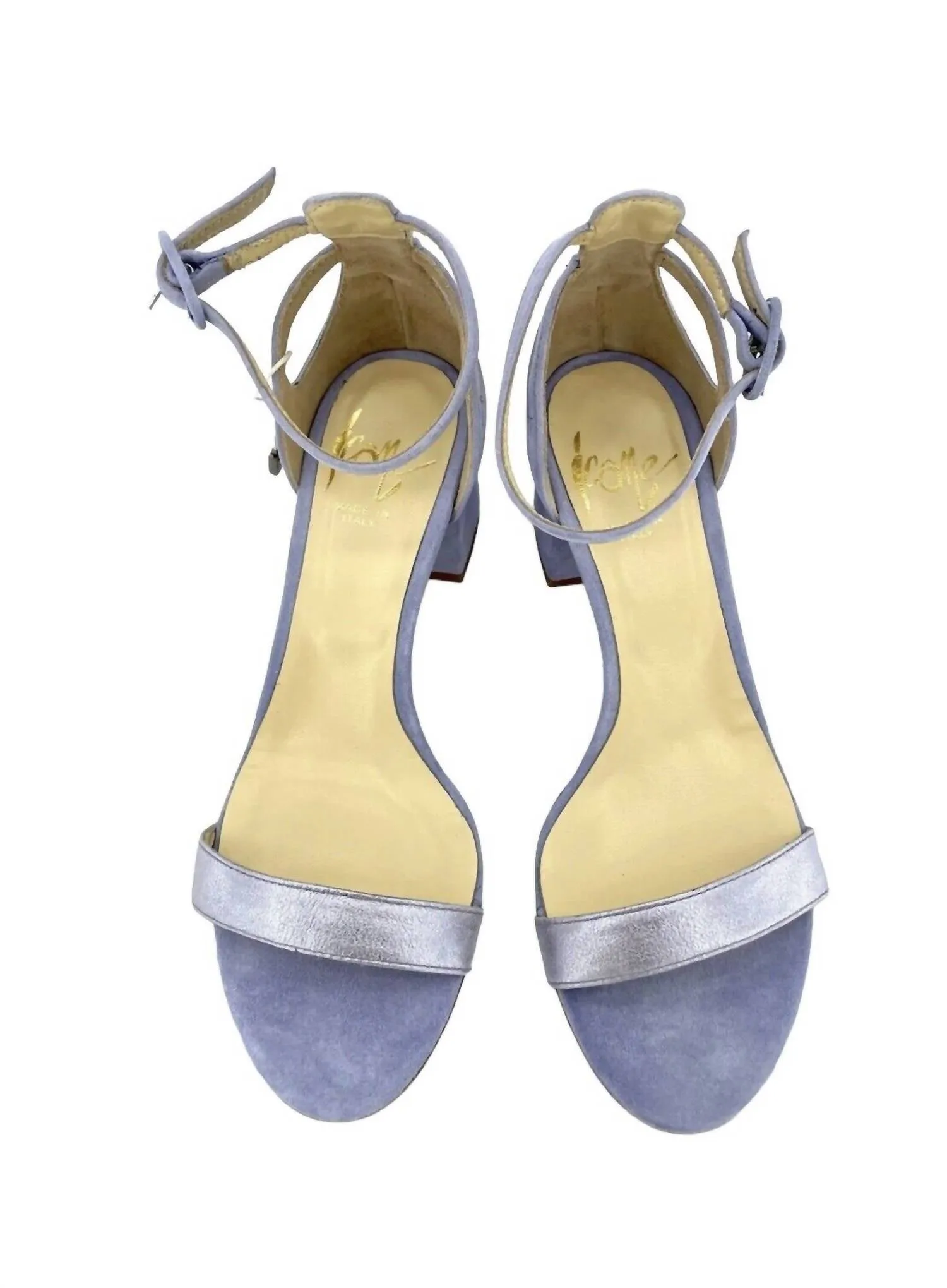 Women's Suede Leather Block Heels Open Toe Ankle Sandals In Purple