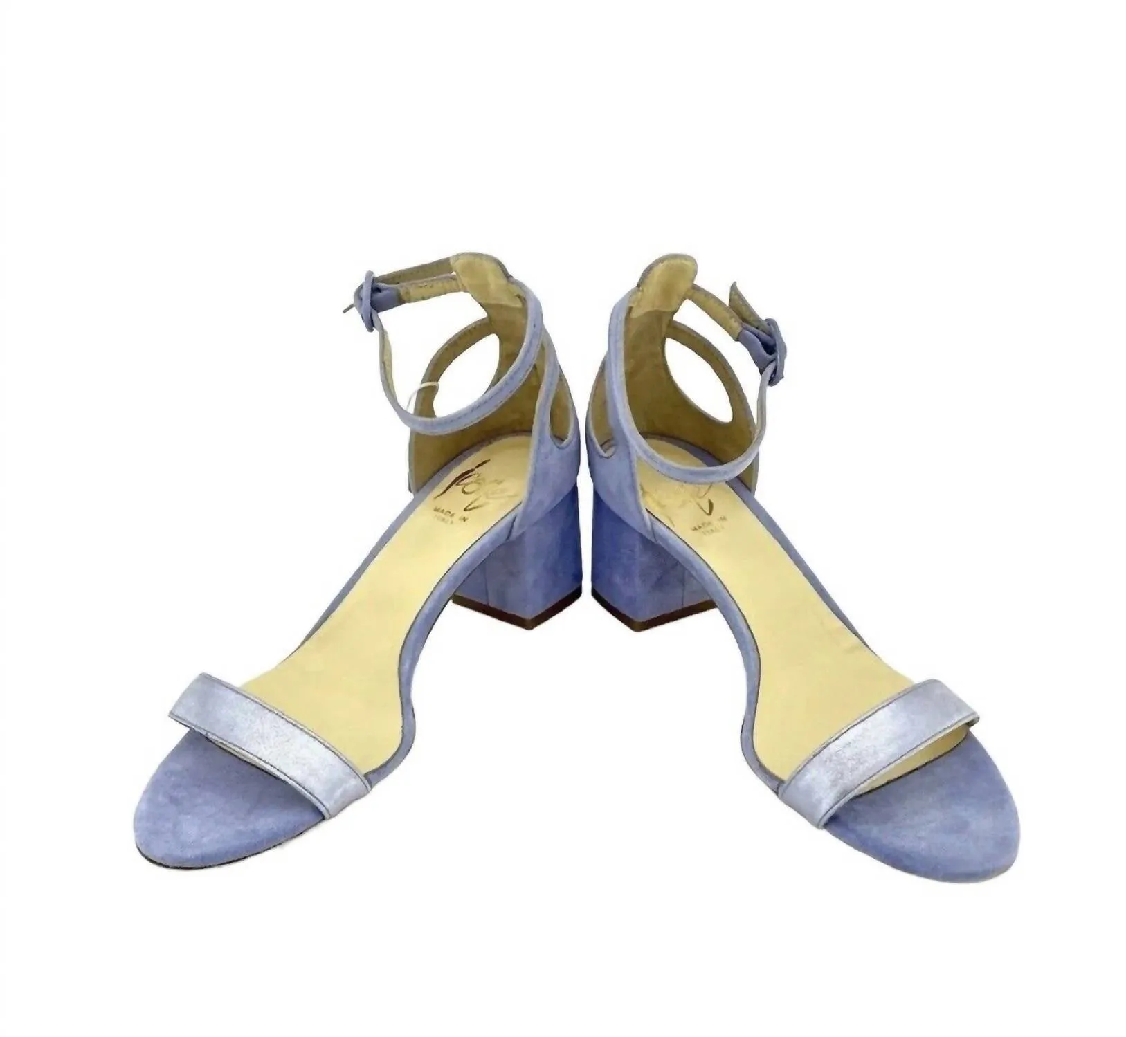 Women's Suede Leather Block Heels Open Toe Ankle Sandals In Purple