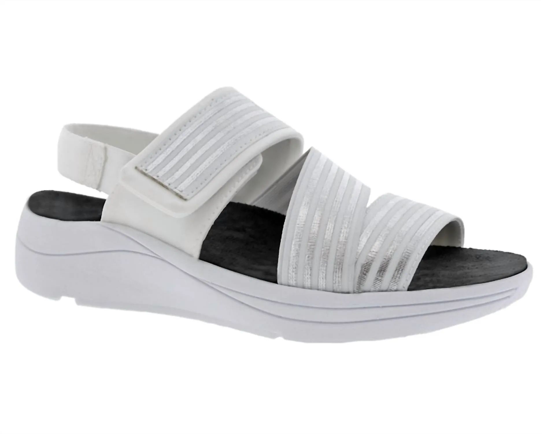 Women's Sutton Sandal - Ww Width In White/silver