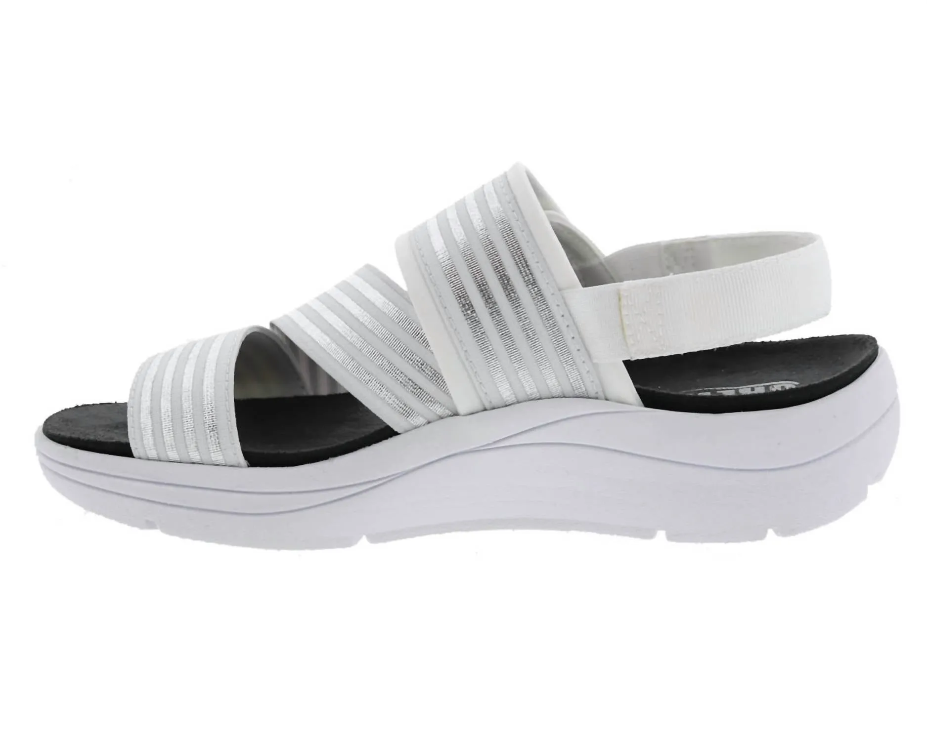 Women's Sutton Sandal - Ww Width In White/silver