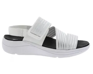 Women's Sutton Sandal - Ww Width In White/silver