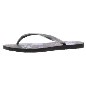 Womens Thongs Floral Flat Sandals