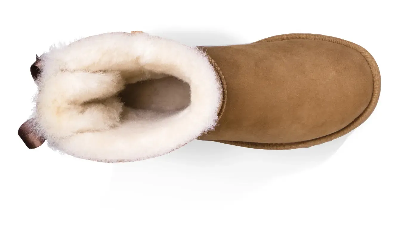 Womens UGG Bailey Bow II  Cozy Sheepskin Boot with Feminine Satin Bows
