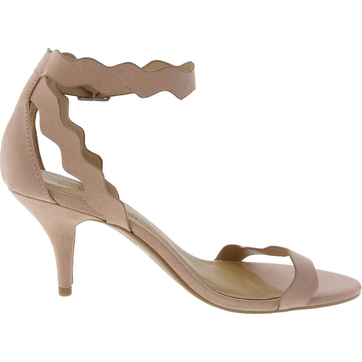 Womens Velour Ankle Strap Heels