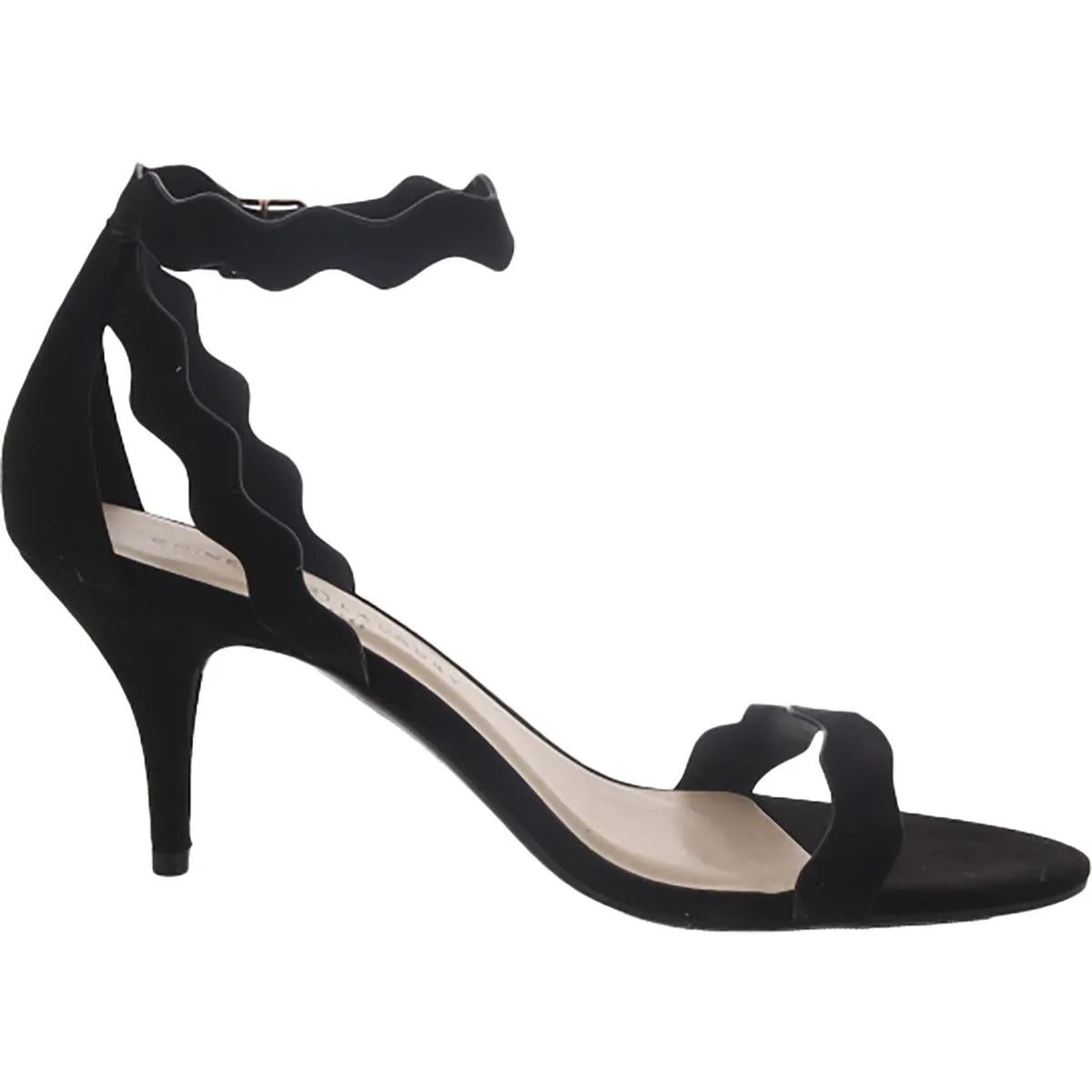 Womens Velour Ankle Strap Heels