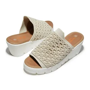 Women's Venti Crochet Sandal In Nude Silver