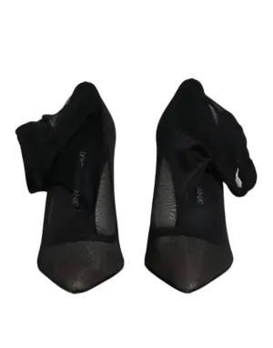 Women's Viscose Stretch Mesh Boots Shoes In Black