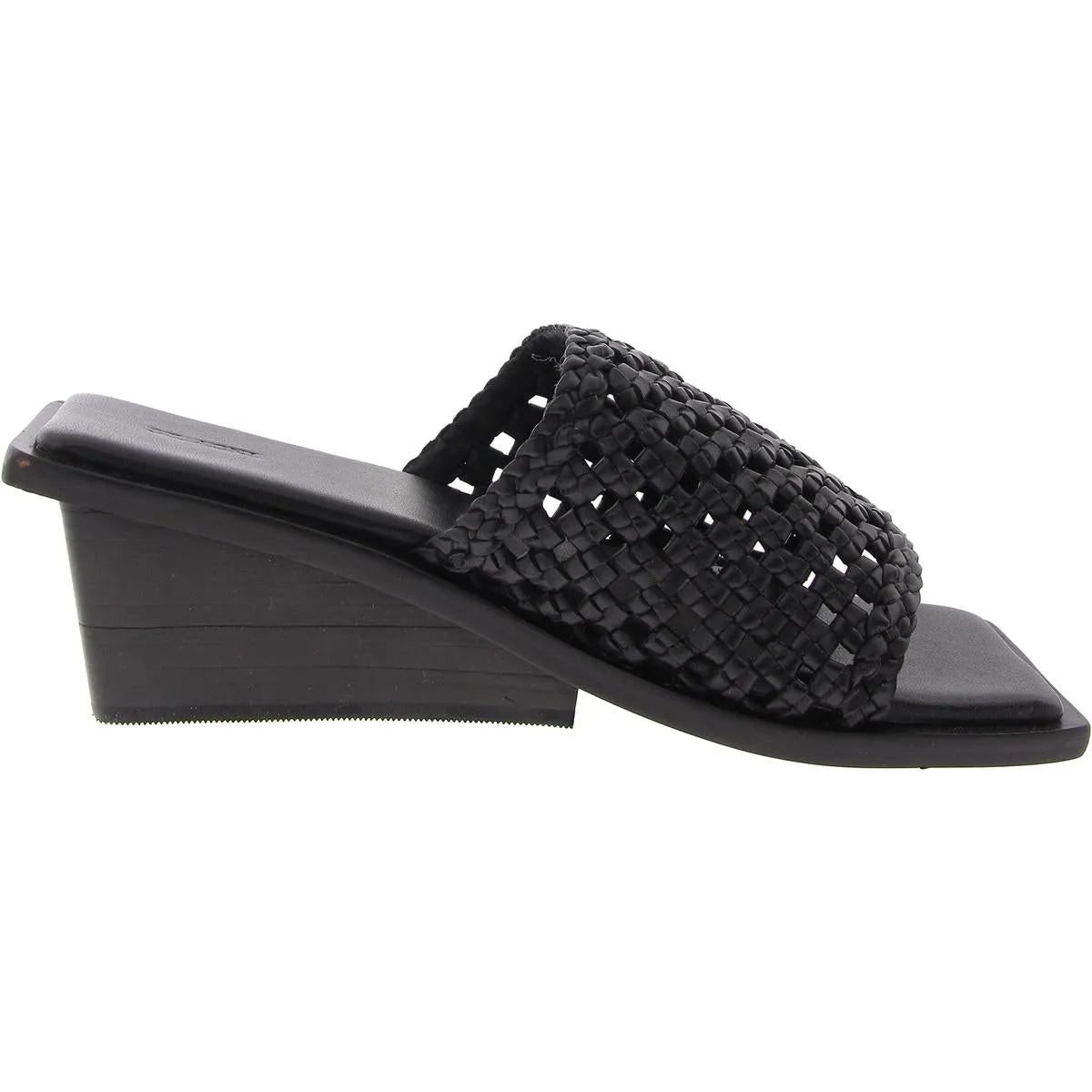 Womens Woven Leather Wedge Sandals