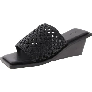 Womens Woven Leather Wedge Sandals