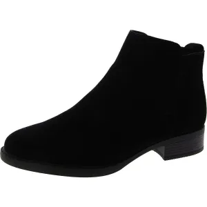 Womens Zipper Almond Toe Ankle Boots