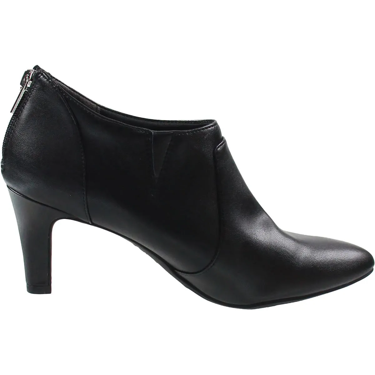 Womens Zipper Faux Leather Ankle Boots