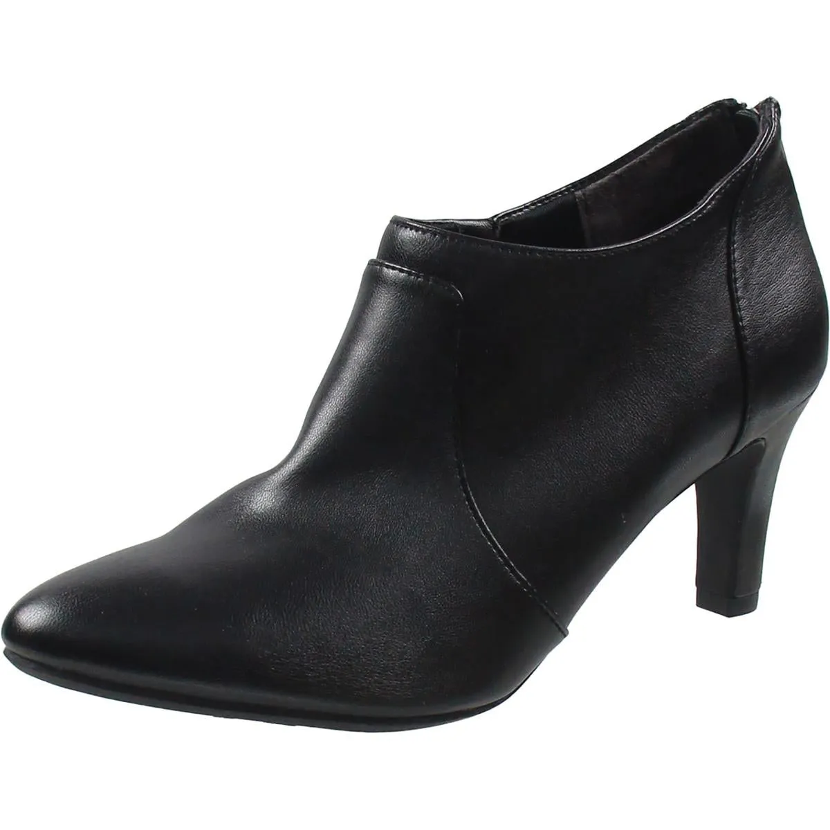 Womens Zipper Faux Leather Ankle Boots