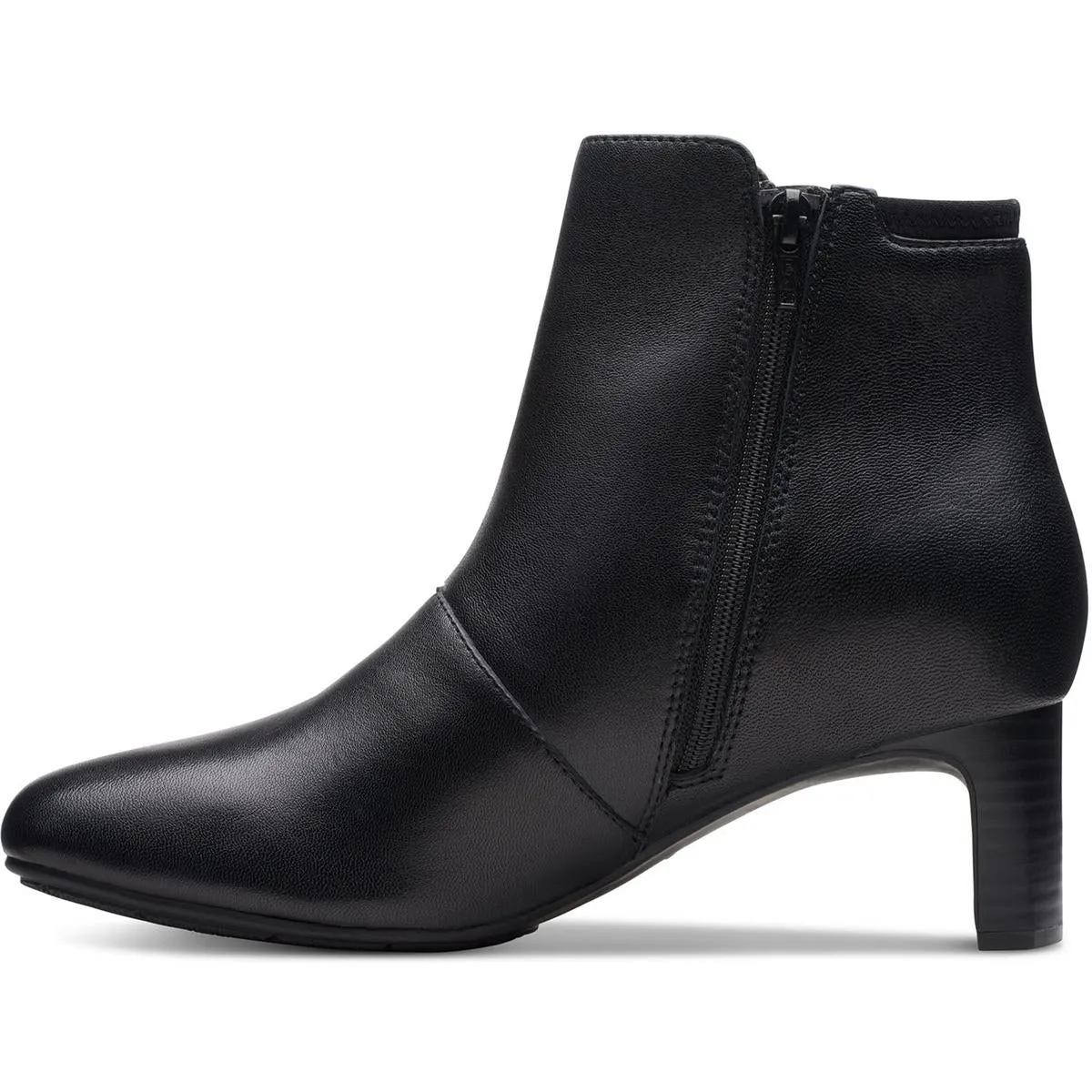 Womens Zipper Leather Ankle Boots