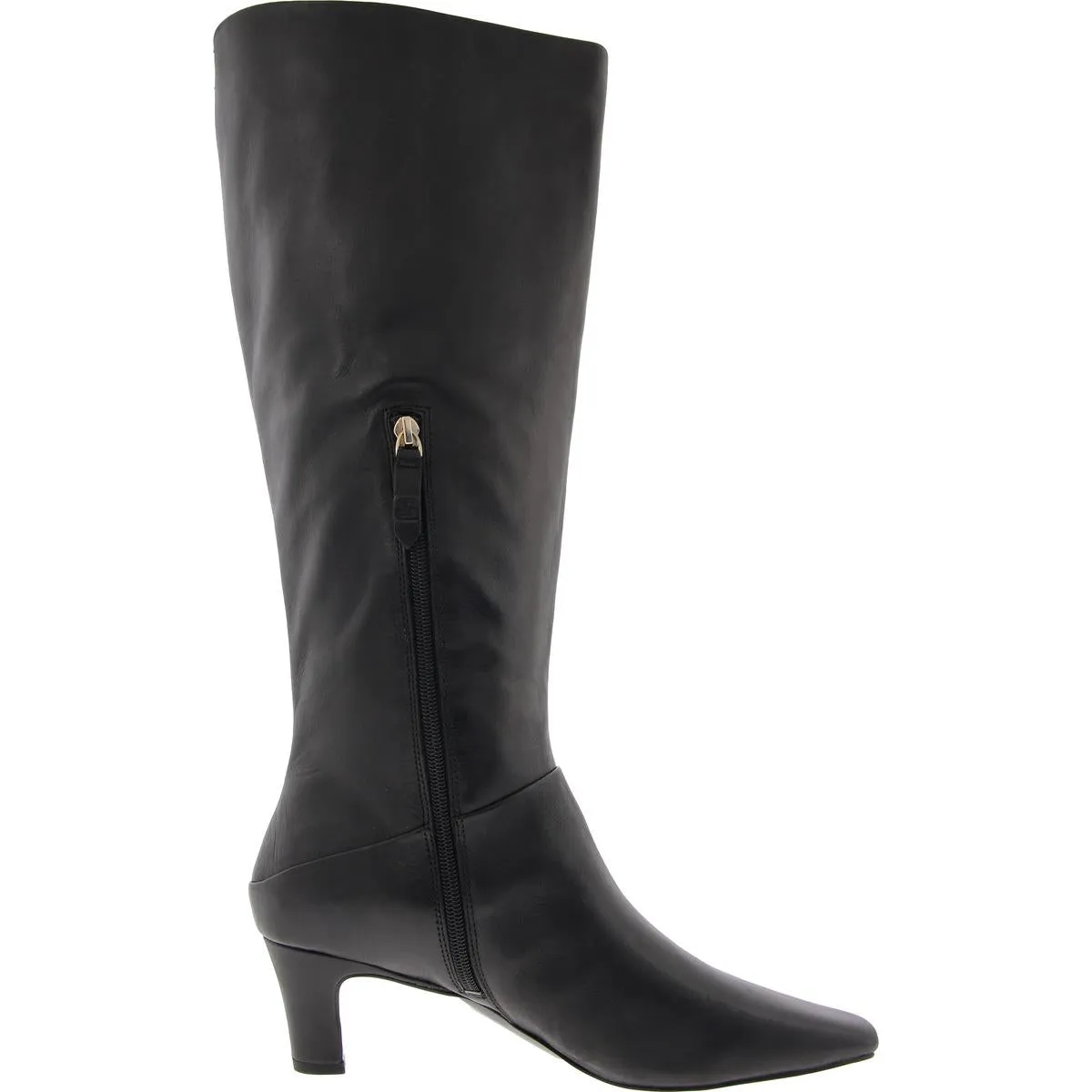 Womens Zipper Leather Knee-High Boots