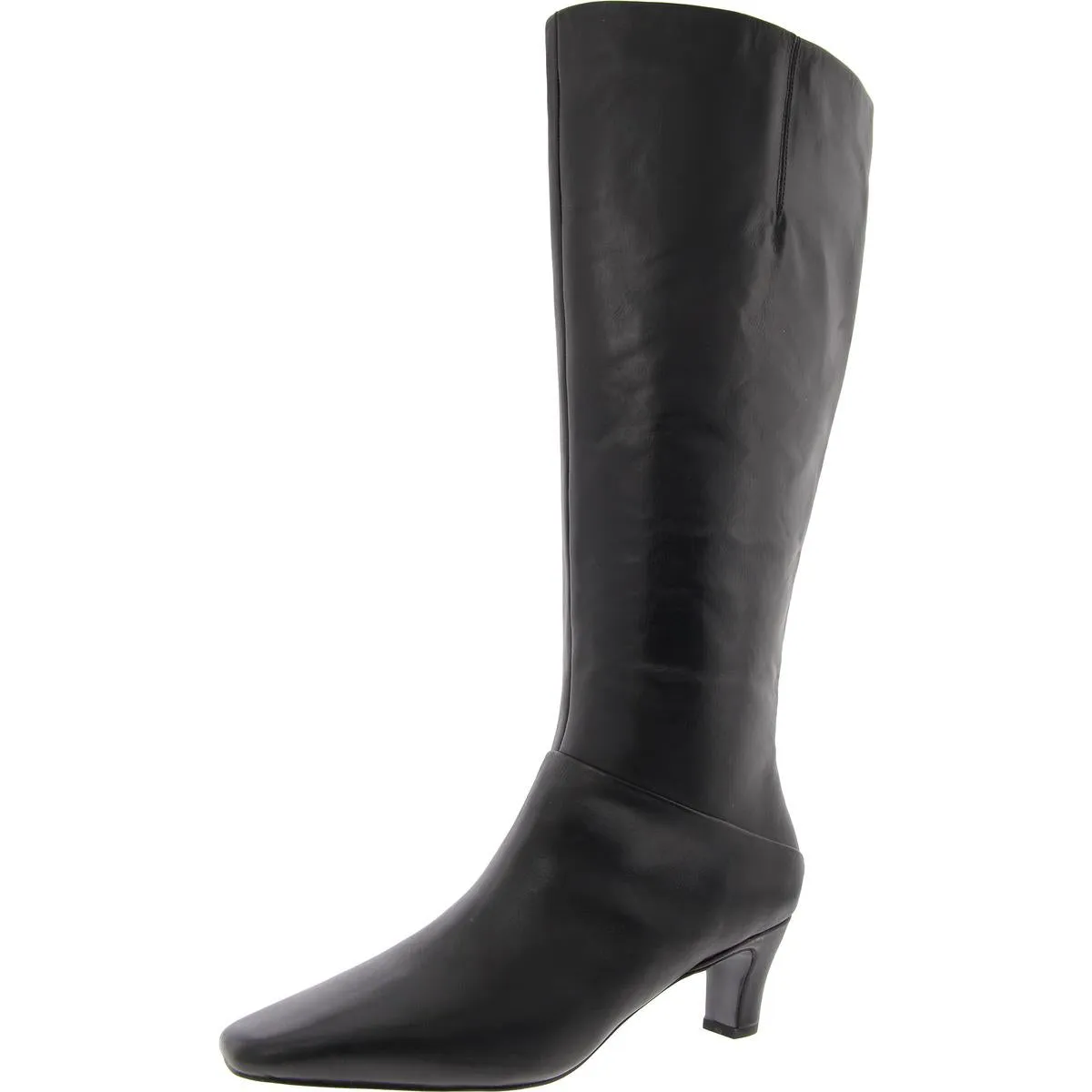 Womens Zipper Leather Knee-High Boots