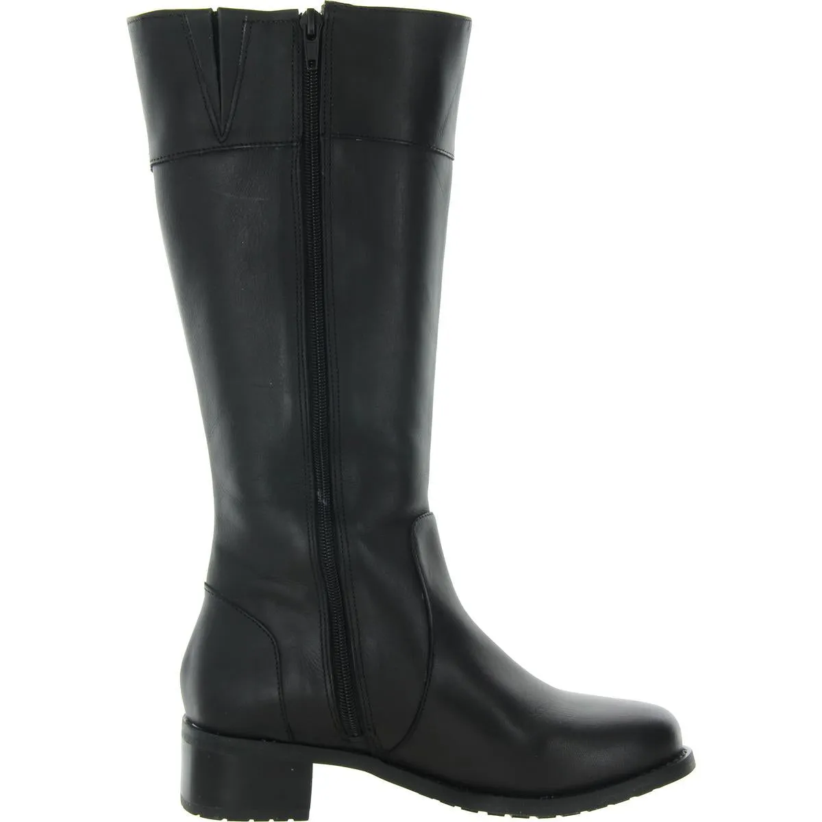 Womens Zipper Leather Knee-High Boots