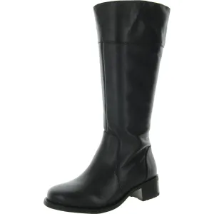 Womens Zipper Leather Knee-High Boots