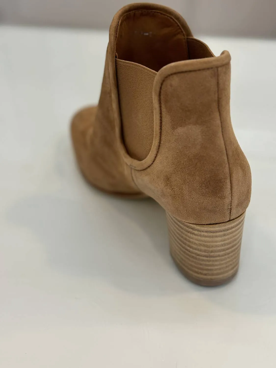 Xiane Suede Chelsea Ankle Boot In Biscuit