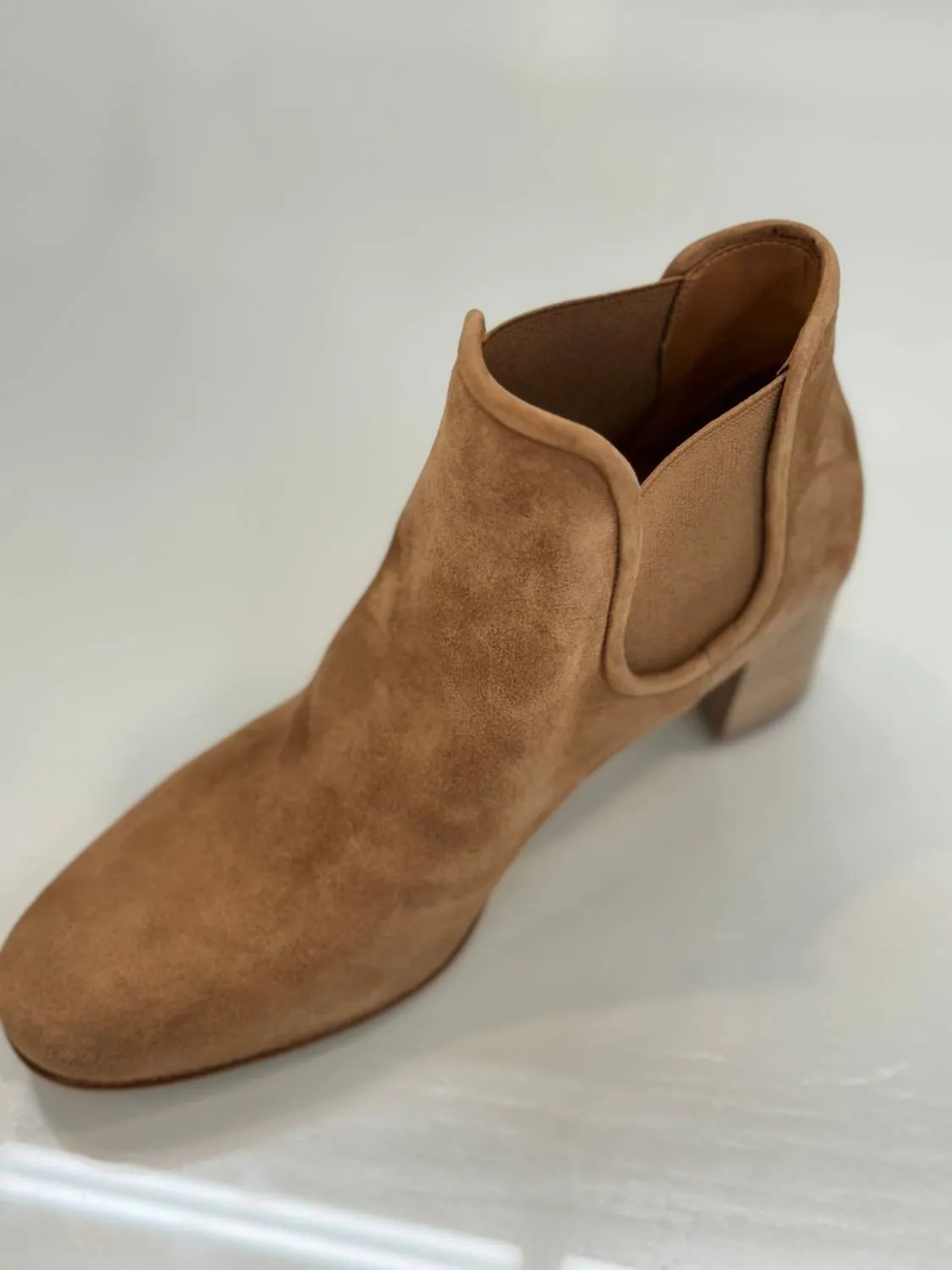 Xiane Suede Chelsea Ankle Boot In Biscuit
