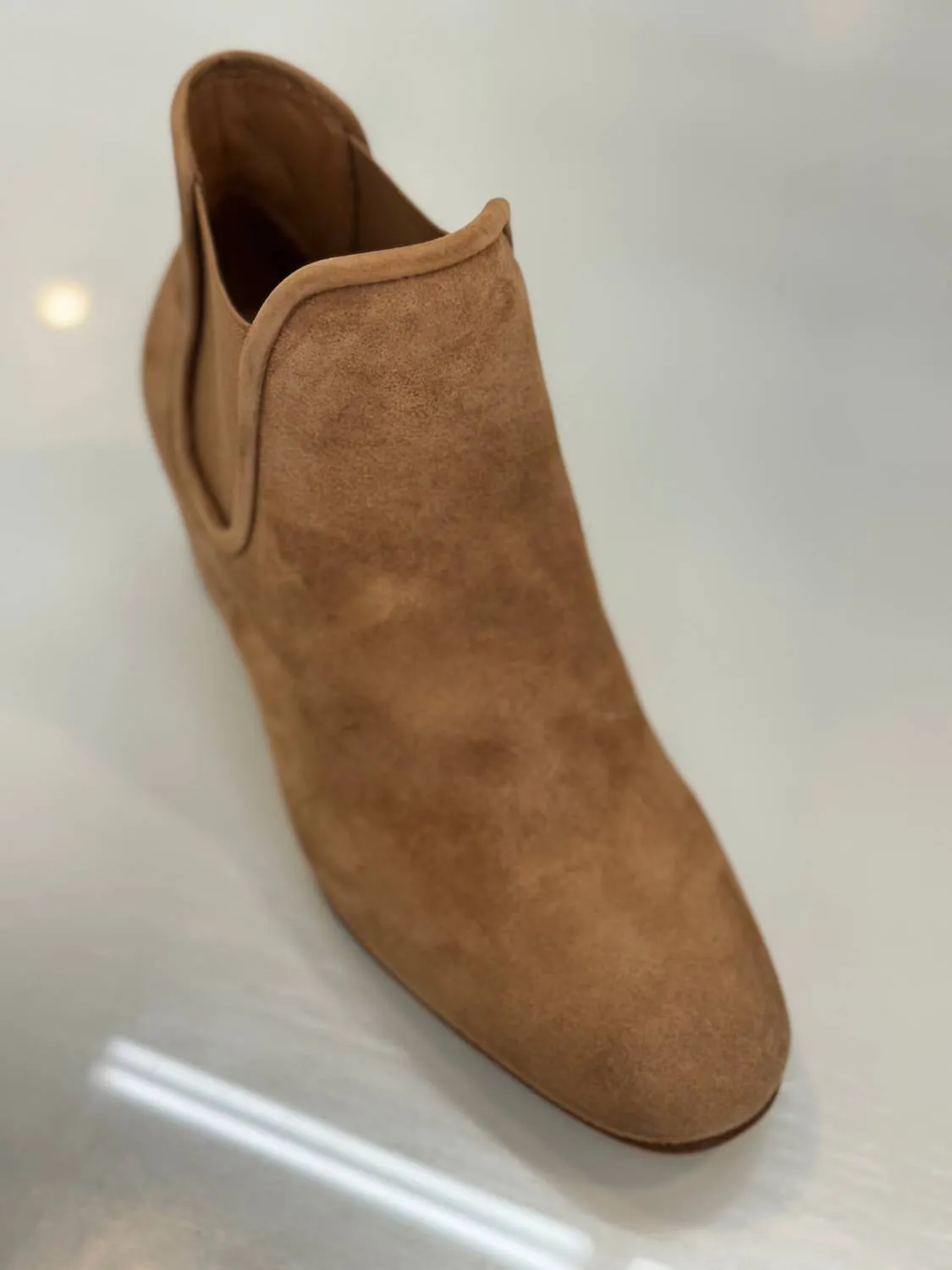 Xiane Suede Chelsea Ankle Boot In Biscuit