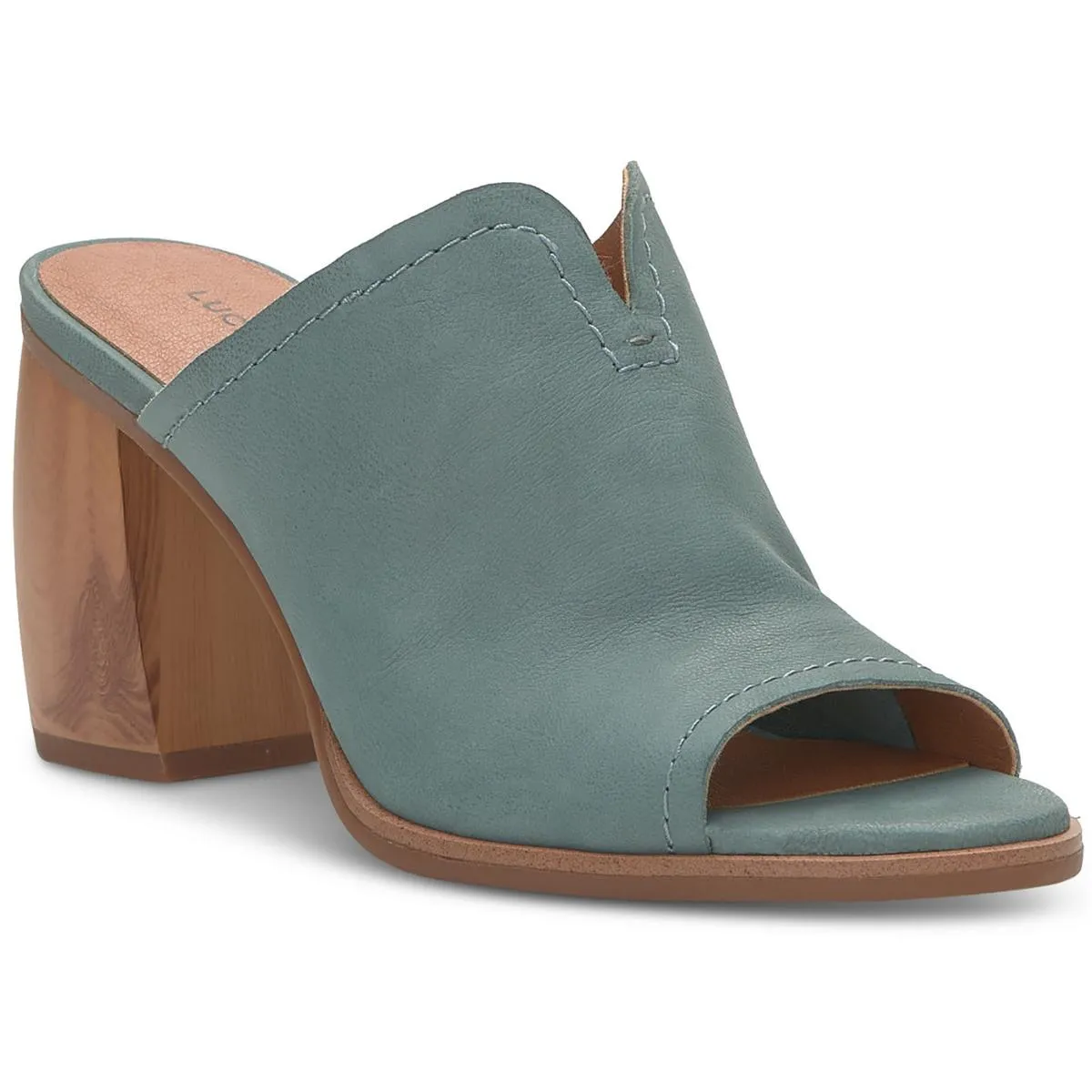 Xynia Womens Solid Leather Block Heel