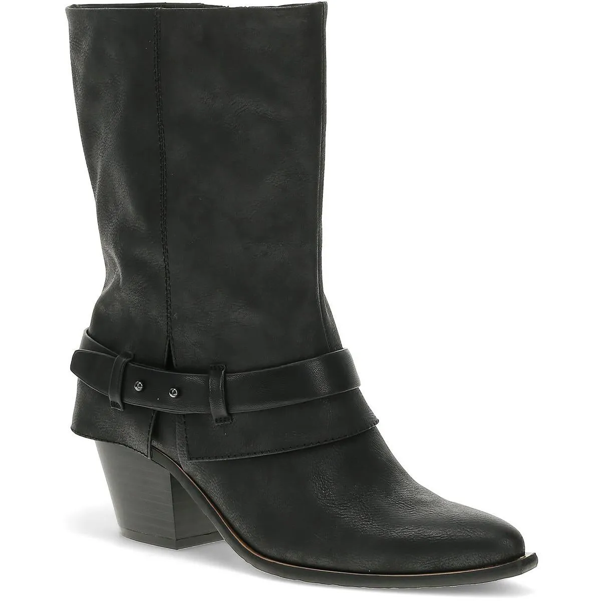 Yamura Womens Strappy Manmade Motorcycle Boots