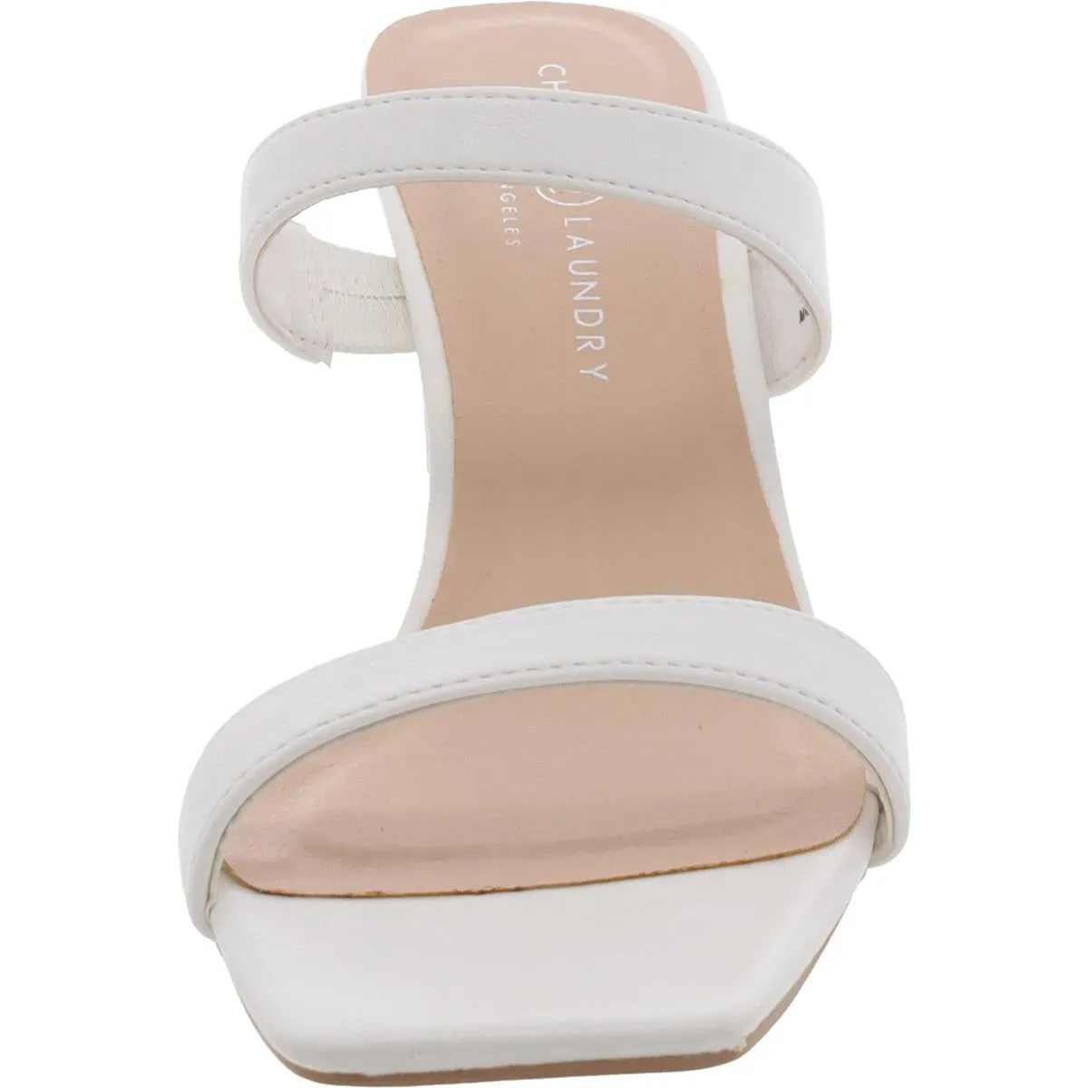 Yanti Womens Faux Leather Square Toe Heels