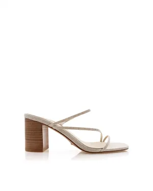 Yazmin Sandal In Sand Linen-Natural