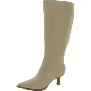 Yulia Womens Suede Wide Calf Knee-High Boots