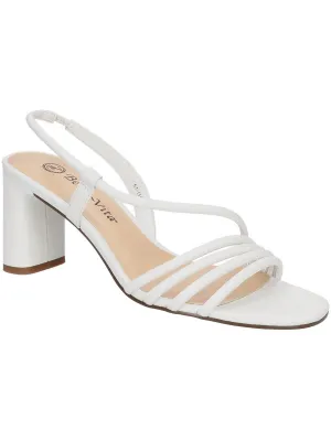 Zariah Womens Leather Ankle Strap Heels