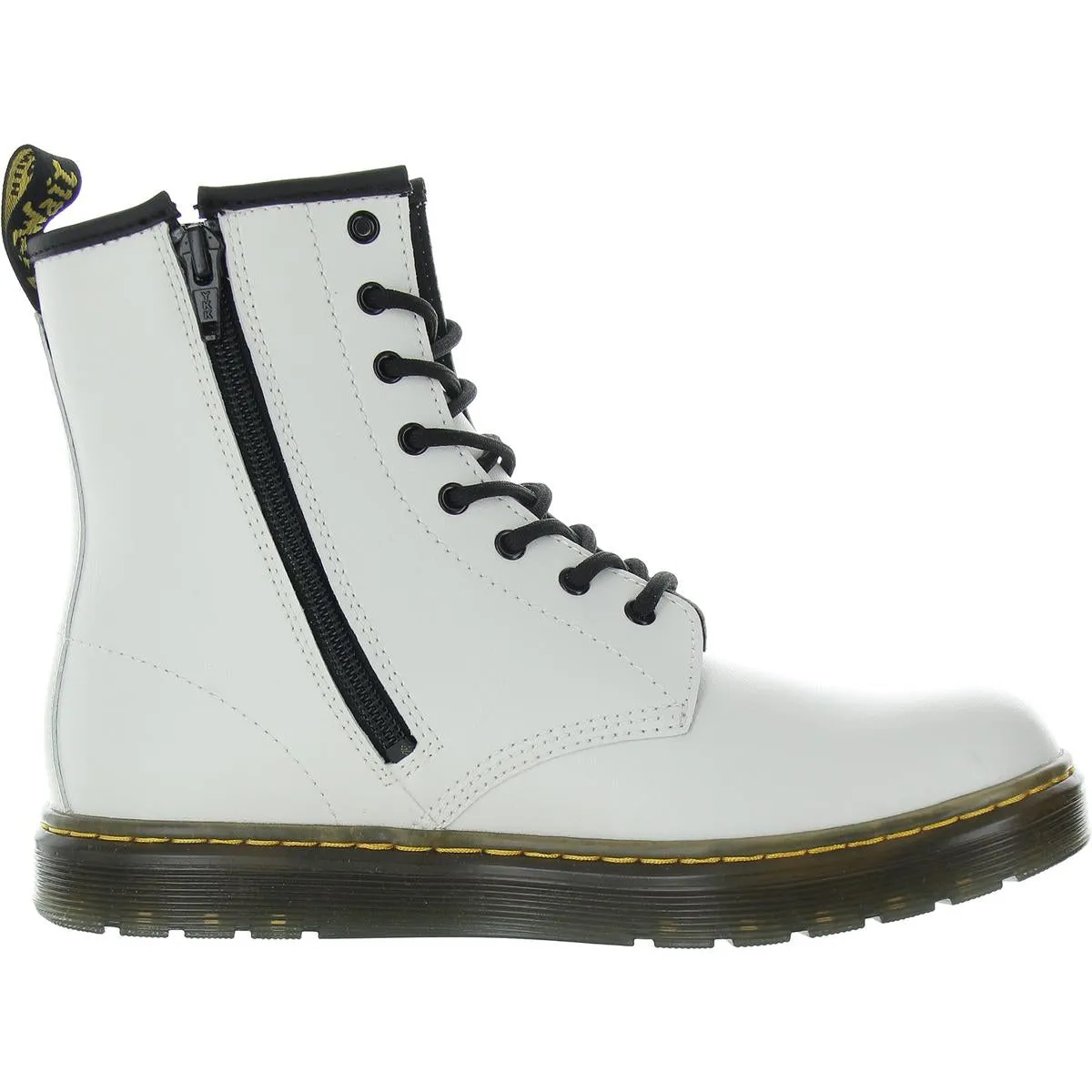 Zavalay Womens Zipper Leather Combat & Lace-Up Boots