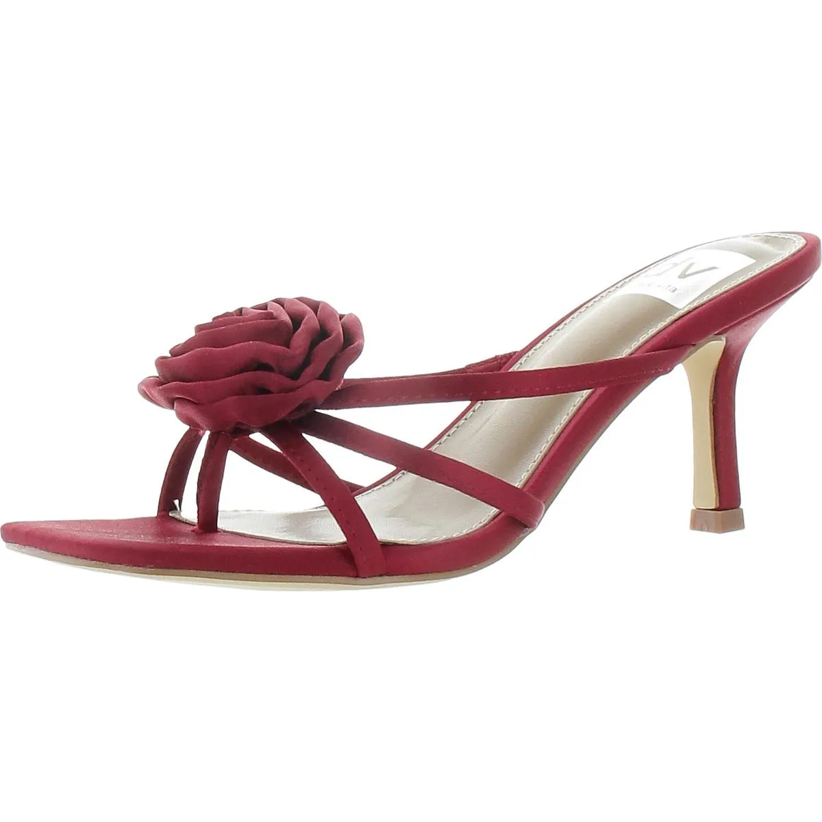 Zelly Womens Rosette Satin Heels