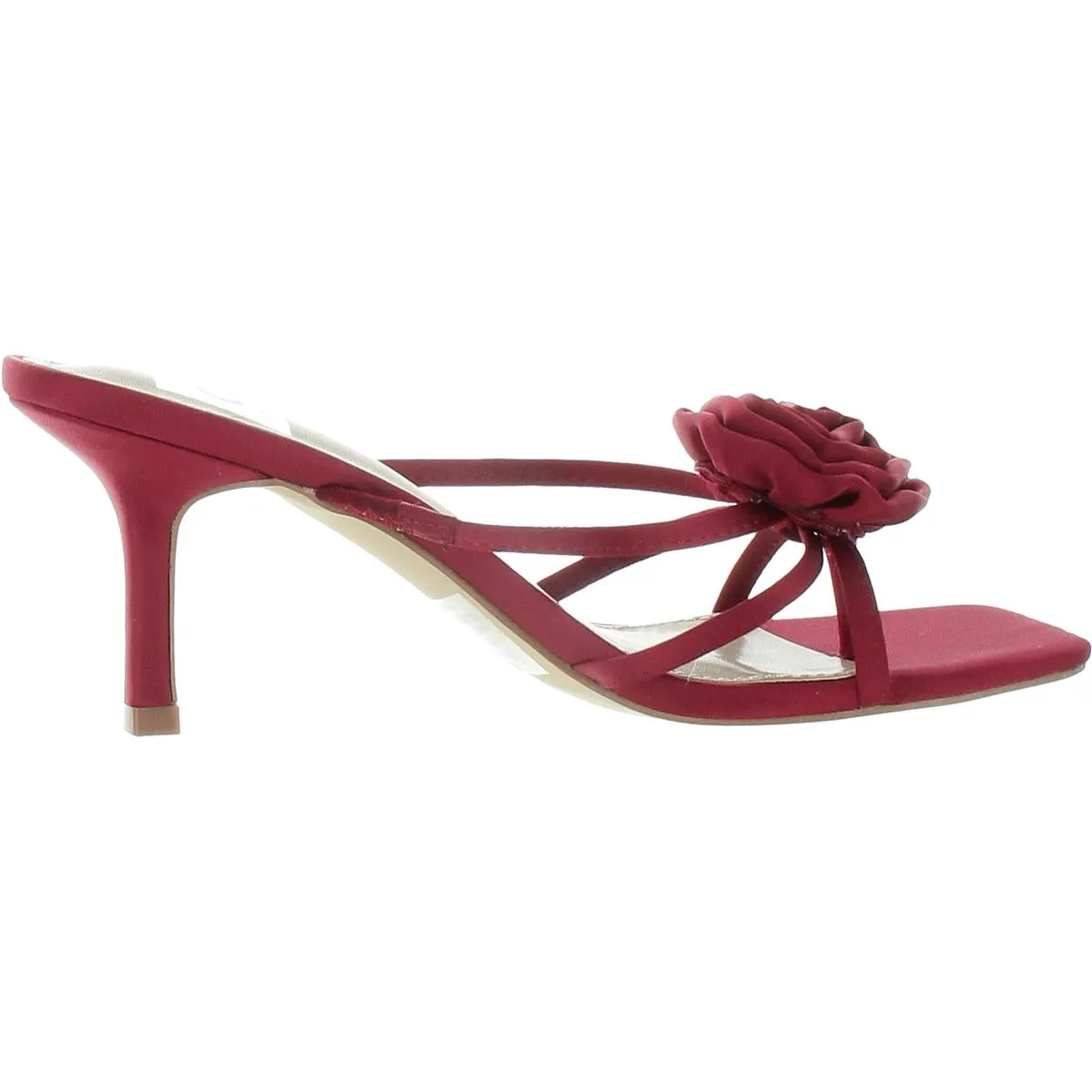 Zelly Womens Rosette Satin Heels