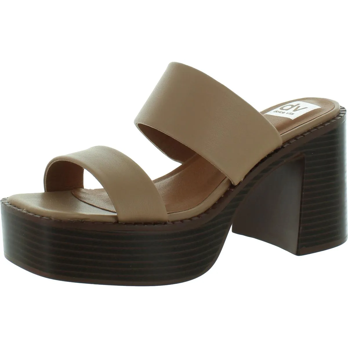 Zillee Womens Faux Leather Slip-On Platform Sandals