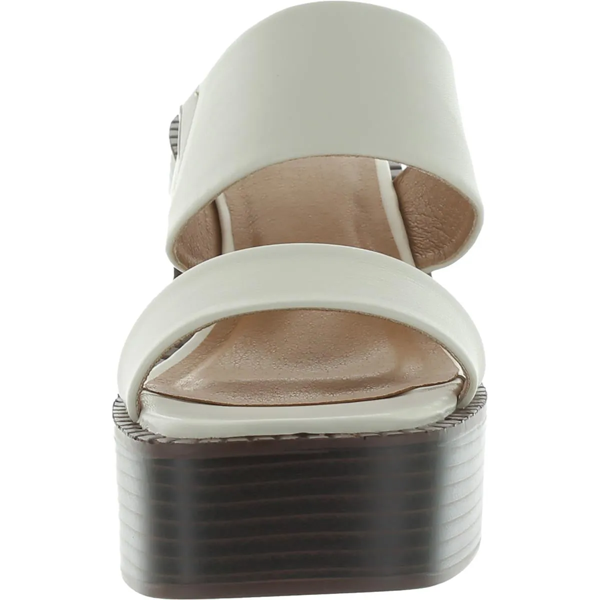 Zillee Womens Faux Leather Slip-On Platform Sandals