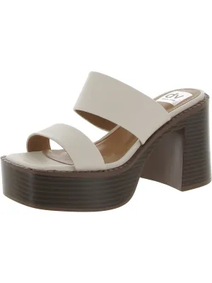 Zillee Womens Faux Leather Slip-On Platform Sandals