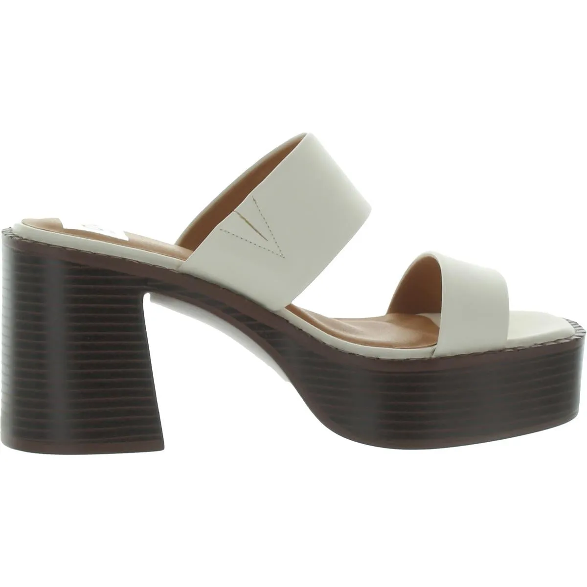 Zillee Womens Faux Leather Slip-On Platform Sandals